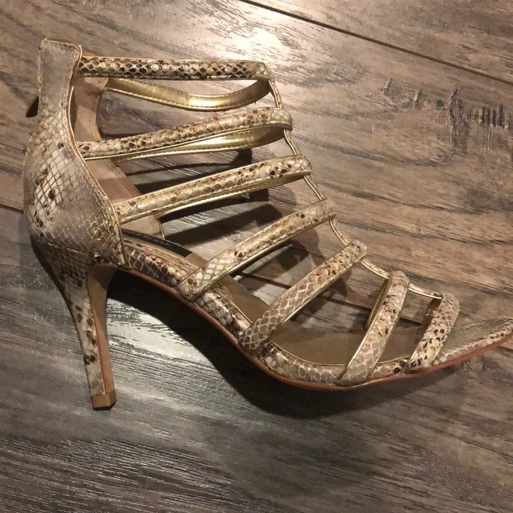 White House Black Market snake skin sandals